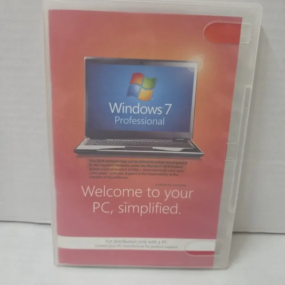 Windows 7 Pro Disc And Book SP1 x64 English 1pk DSP - FQC-08289